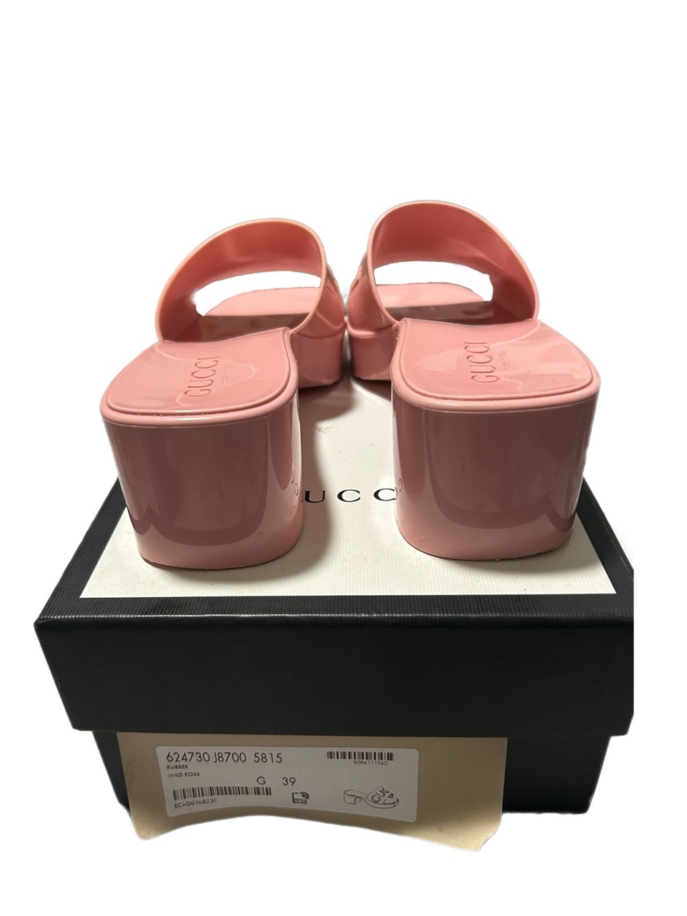 Gucci Glossy Blush Pink Platform Mule Sandals - Picture 4 of 6